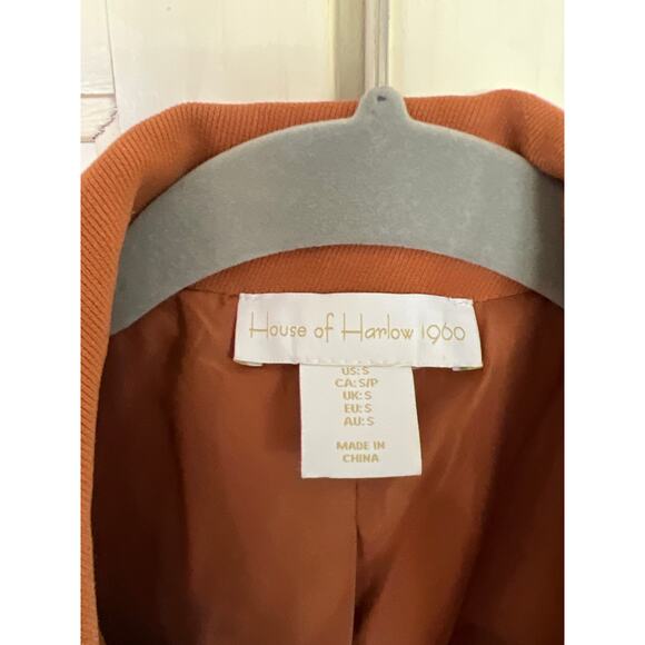 House Of Harlow 1960 size small ginger brown jacket double breasted - Picture 3 of 6